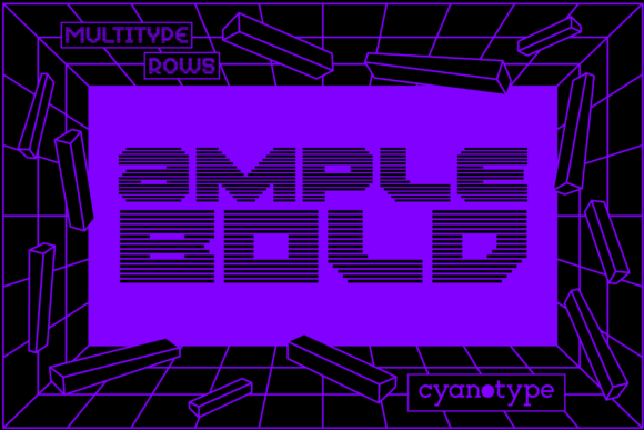 MultiType Rows Ample Bold: A Distorted Pixel Font for Brand Design
